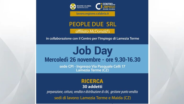 locandina jobday Mc Donalds -lameziaterme