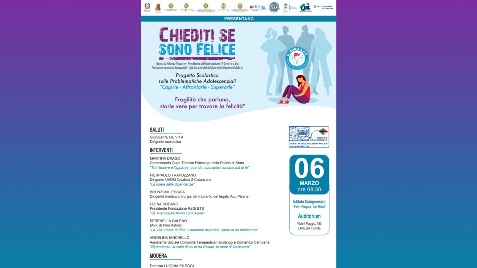 06MARZO ore 0930 Istituto Comprensivo “Perri - Pitagora - Don Milani” Auditorium