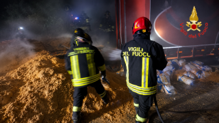Vigili del Fuoco autostada a2 incendio